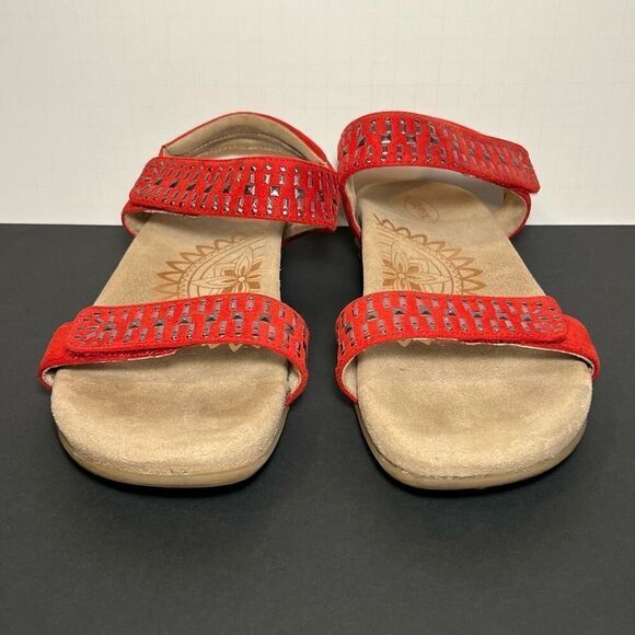 Womens AETREX Maria Red Adjustable Sandals / Size 9-9.5 - Picture 2 of 8